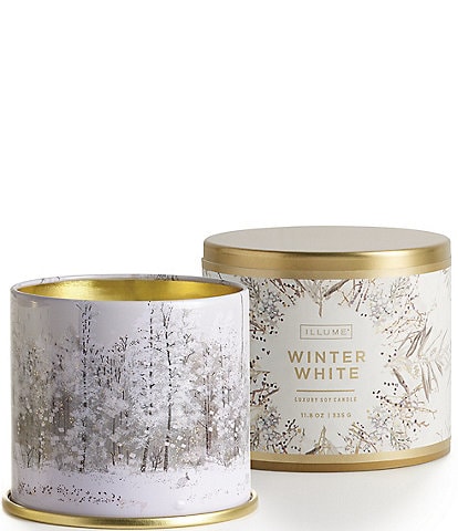 Illume Candles Winter White Holiday Collection Large Tin Candle, 11.8 oz.