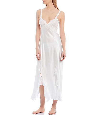 In Bloom by Jonquil Satin & Lace Long Nightgown