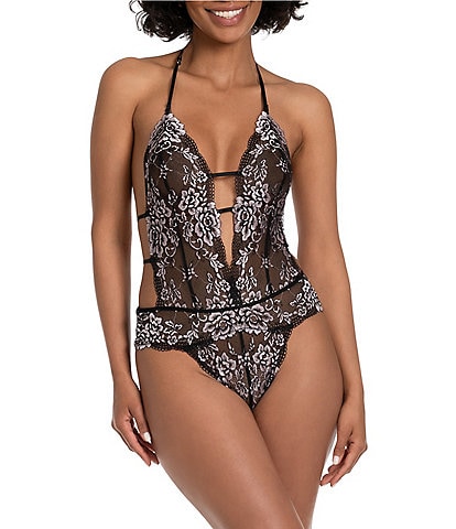 In Bloom By Jonquil Sexy Two-Tone Lace Teddy