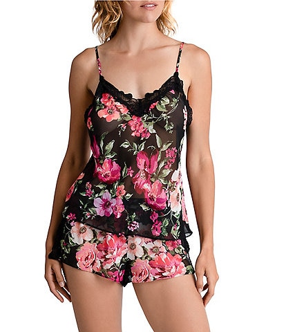 In Bloom by Jonquil Sheer Chiffon Floral Cami & Shorty Set