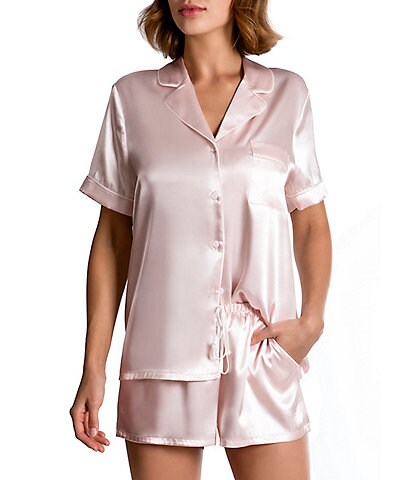 In Bloom by Jonquil Short Sleeve Notch Collar Satin Shorty Pajama Set
