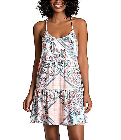 In Bloom by Jonquil Talia Paisley Brushed Knit Tiered Chemise