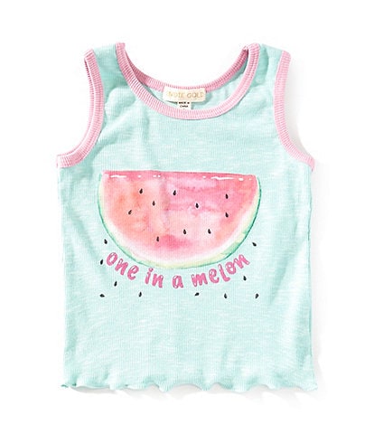 Indie Gold Little Girls 2T-6X Sleeveless One In A Melon Rib-Knit Tank Top