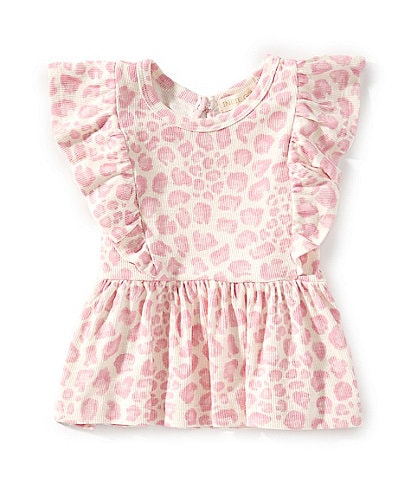 Indie Gold Little Girls 2T-6X Sleeveless Leopard-Printed Peplum-Hem Tank Top