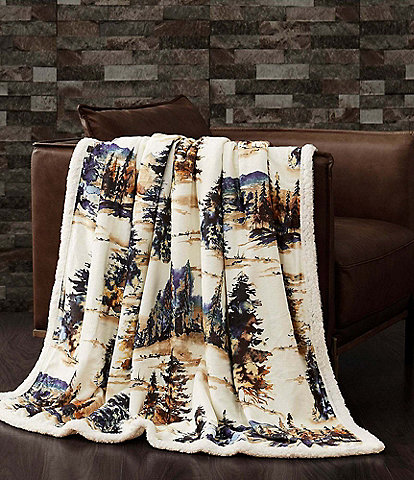 Indigo Hill by HiEnd Accents Acadia Campfire Sherpa Cozy Throw and Pillows Set