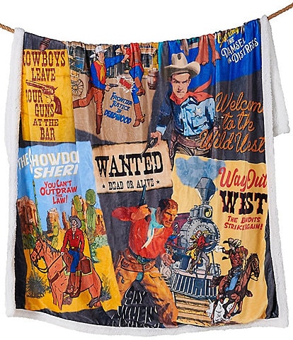 Indigo Hill by HiEnd Accents Bandits & Heroes Campfire Sherpa Throw Blanket
