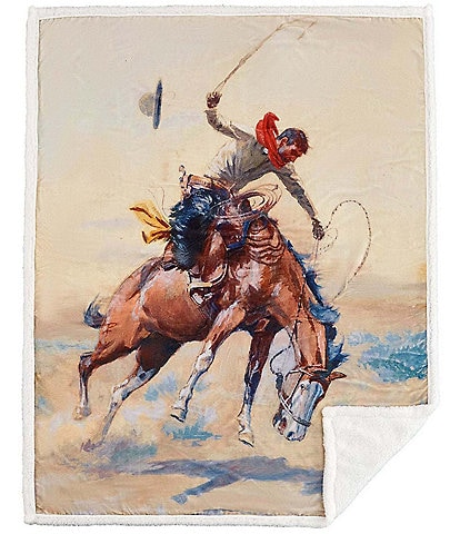 Indigo Hill by HiEnd Accents Buster Campfire Western Sherpa-Backed Throw