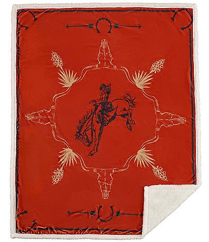 Indigo Hill by HiEnd Accents Marfa Campfire Sherpa-Backed Throw Sunset Rider
