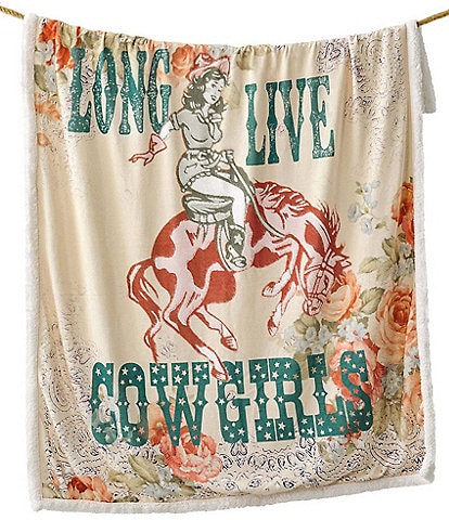 Indigo Hill by HiEnd Accents Rodeo Revival  "Long Live Cowgirls" Campfire Sherpa Throw