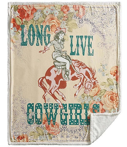 Indigo Hill by HiEnd Accents Rodeo Revival  "Long Live Cowgirls" Campfire Sherpa Throw