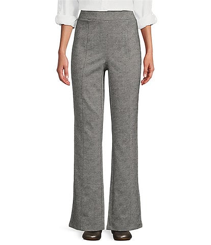 Intro Bella Herringbone Boot-Cut Leg Pull-On Pants