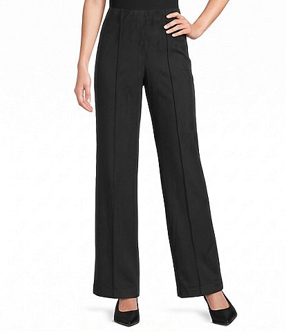 Intro Kayla Knit Faux Suede Straight Leg Pull-On Pants