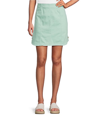Intro Nia Denim Button Hem Pull-On Skort