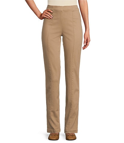 Intro Nia Hollywood Waist Seam Detail High Rise Straight Leg Pull-On Denim Pants