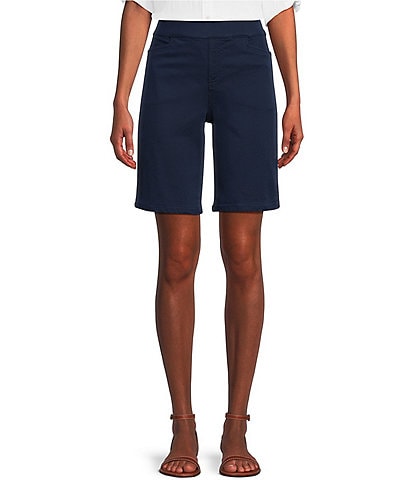 Intro Petite Size Daisy High Waisted Pull-On Stretch Bermuda Shorts