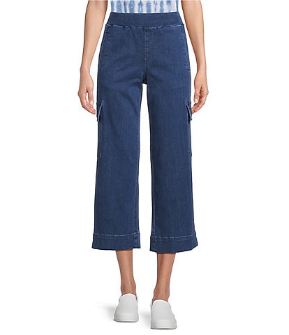 Intro Petite Size Pheobe Freedom Denim Pull-On Capri Cargo Pants