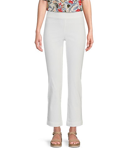 Intro Petite Size The Audrey Stretch Woven Elastic Waist Pull-On Kick Flare Leg Ankle Pants