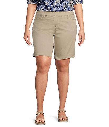 Intro Plus Size Daisy High Waisted Pull-On Bermuda Shorts