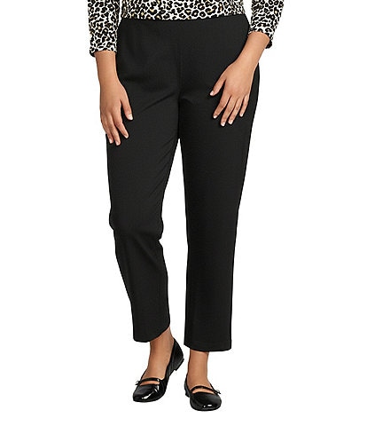 Intro Plus Size Double Knit Traveler Pull-On Wide Leg Pants