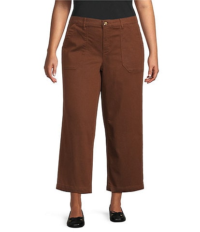 Intro Plus Size Kendall Solid Relaxed Cropped Pants