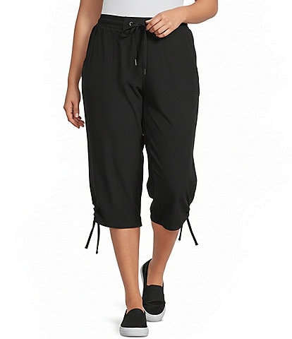 Intro Plus Size Makayla Active Ease Pull-On Straight Leg Capri Pants