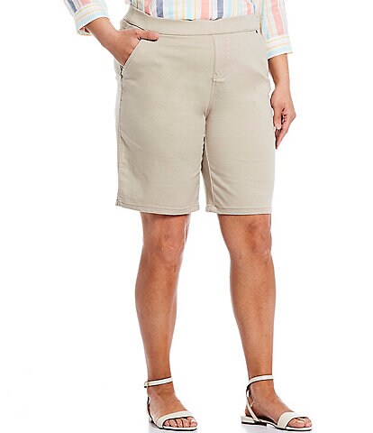 Intro Plus Size Rose Tummy Control Pull-On Bermuda Shorts