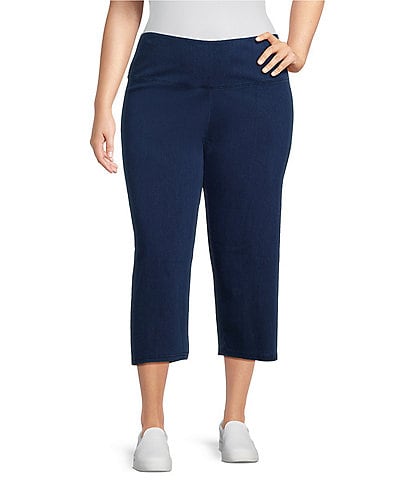 Intro Plus Size Teri Love the Fit Knit Straight Leg Tummy Control Capri Leggings