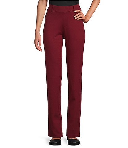 Intro Stella Double Knit Slim Straight Leg Pull-On Pants