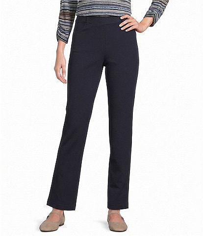 Intro Stella Double Knit Slim Straight Leg Pull-On Pants