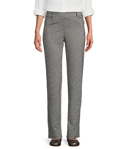 Intro Stella Solid Double Knit Plaid Pull-On Pants