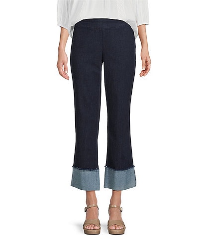Intro Valerie Wide Cuff Pull-On Denim Pants