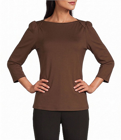 Investments 3/4 Sleeve Envelope Neck Knit Top
