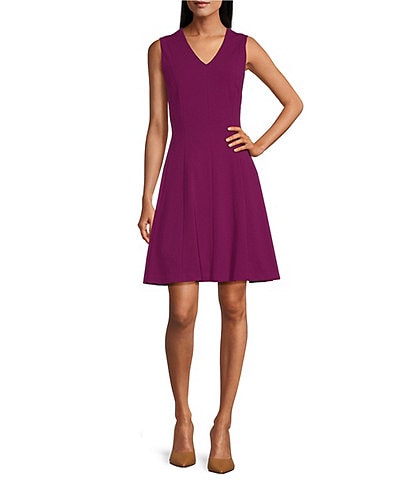 Investments Dresses Sleeveless V-Neck Fit and Flare Midi Dress