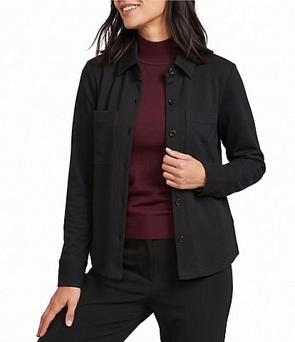 Investments Modern Ease Long Sleeve Button Front Knit Jacket