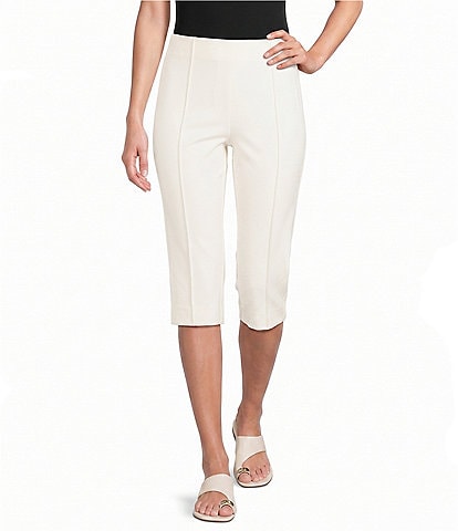 Investments Petite Size Pull-On Pintuck Capri Pants