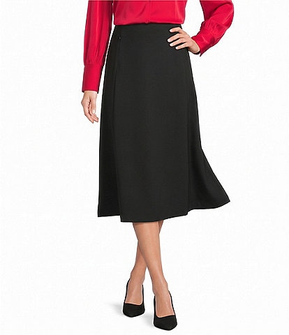 Investments Petite Size Pull-On Ponte Midi Skirt