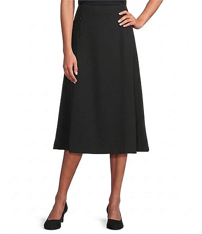 Investments Petite Size Pull-On Ponte Midi Skirt