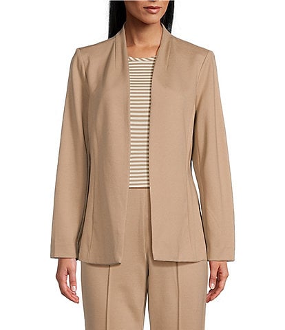 Investments Petite Size Signature Ponte Long Sleeve Open-Front Jacket