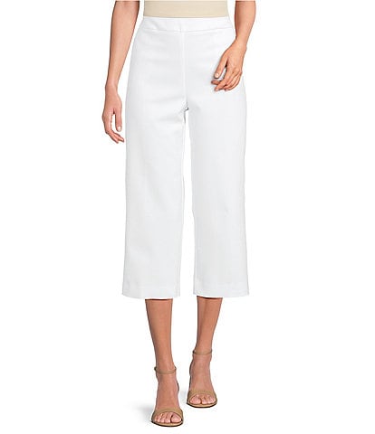 Investments Petite Size the PARK AVE fit Elite Stretch Pull-On Wide Leg Crop Pants