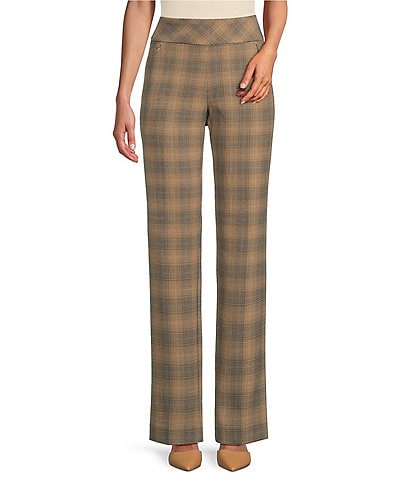 Investments Petite Size the PARK AVE fit Stretch Front Pocketed Tummy Control Straight Leg Pants