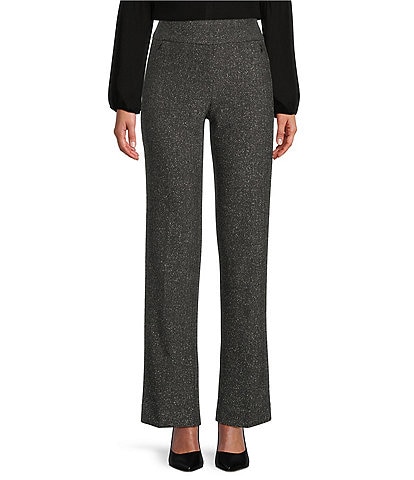 Investments Petite Size the PARK AVE fit Stretch Front Pocketed Tummy Control Straight Leg Pants