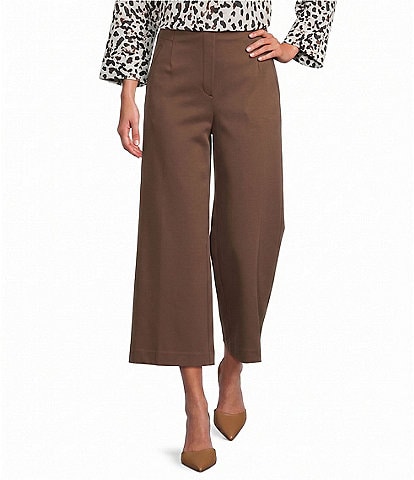 Investments Petite Size Wide Leg Pull-On Twill Crop Pants