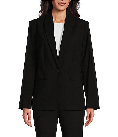 Investments Platinum Suiting Long Sleeve One Button Notch Lapel Blazer