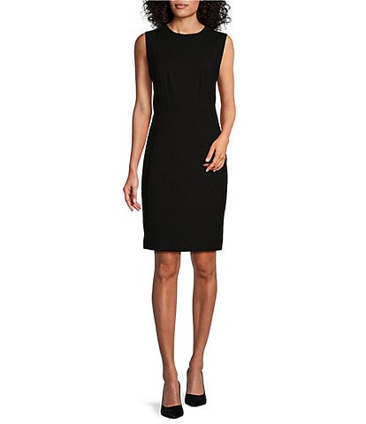 Investments Platinum Suiting Sleeveless Crew Neck Sheath Dress