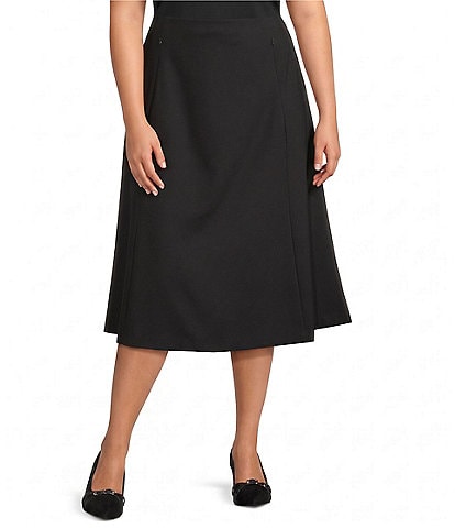 Investments Plus Size Pull-On Ponte Maxi Skirt