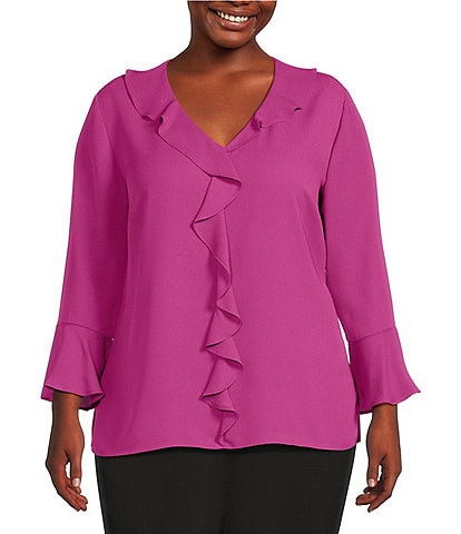 Pink Plus-Size Casual & Dressy Blouses | Dillard's