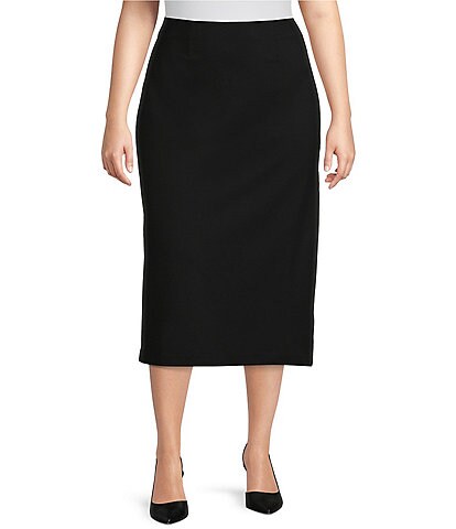 Investments Plus Size Signature Ponte Slimming Panel Straight Pencil Skirt