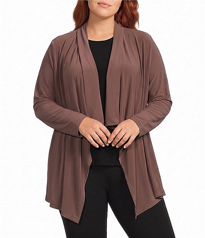 Investments Plus Size Soft Separates Long Sleeve Open Front Jacket