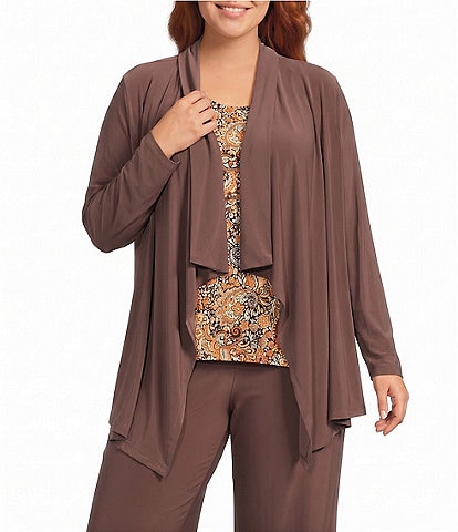 Investments Plus Size Soft Separates Long Sleeve Open Front Jacket
