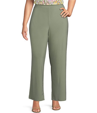 Investments Plus Size the PARK AVE fit Pull-On Straight Leg Pants
